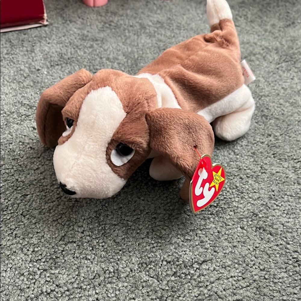 Ty Brown and White Stuffed Animal with Floppy Ears